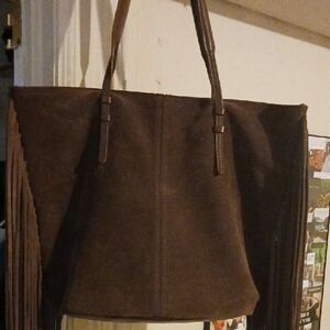 Moda Luxe Dark Brown Fringe Tote